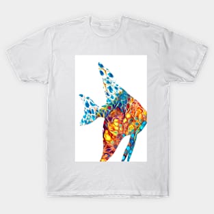 "Acrylic Paint Pour Angelfish" T-Shirt